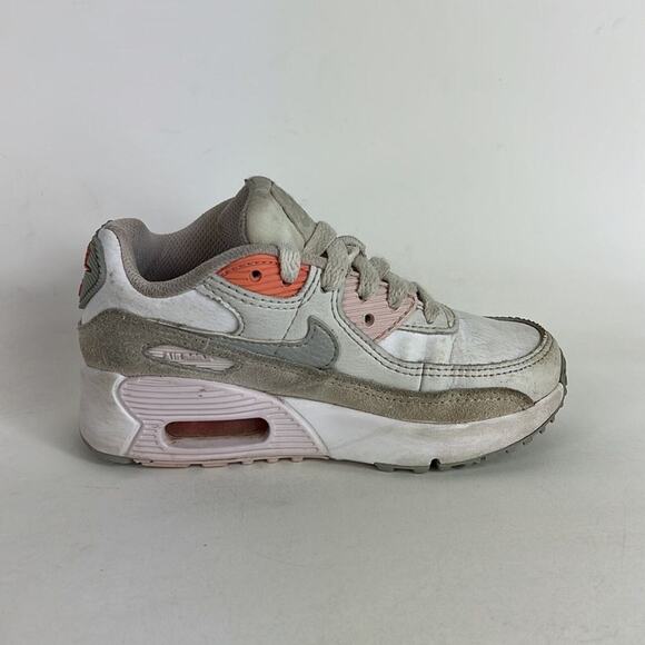 Nike air max 90 youth kids size 11 C white light pink athletic sneakers shoes - Picture 3 of 7